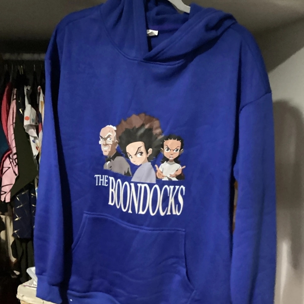 The Boondocks Blue Graphic Hoodie - Men's Pullover Sweatshirt